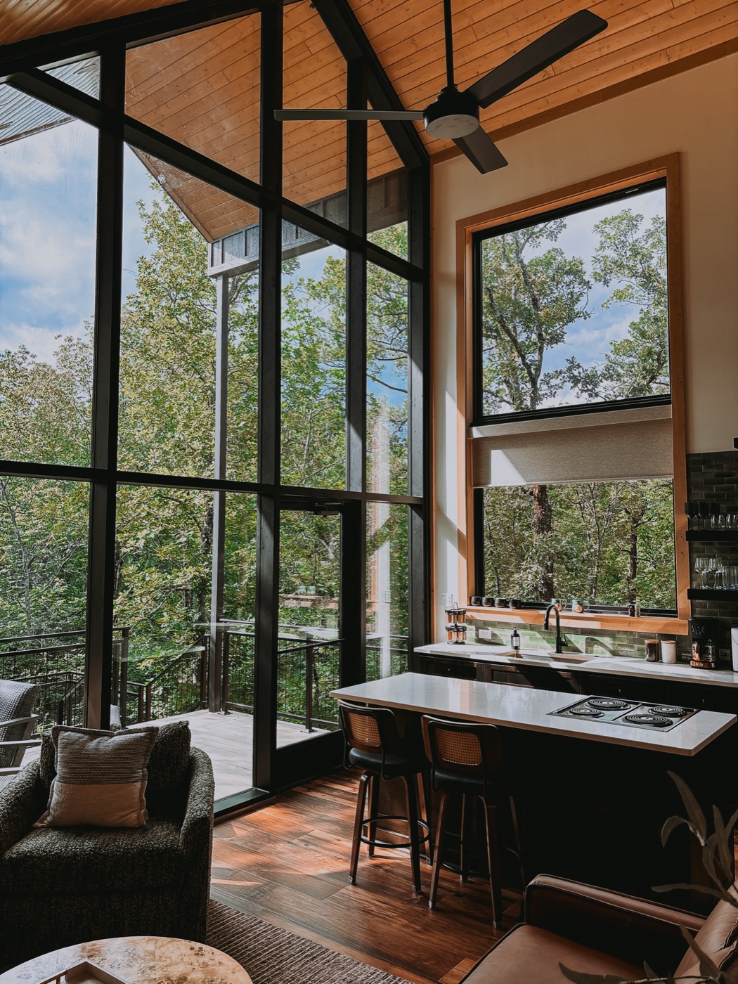 Open living and dining area